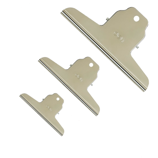 得力不锈钢夹子大号文件报夹山形铁票夹文具办公用品画板票据夹铁