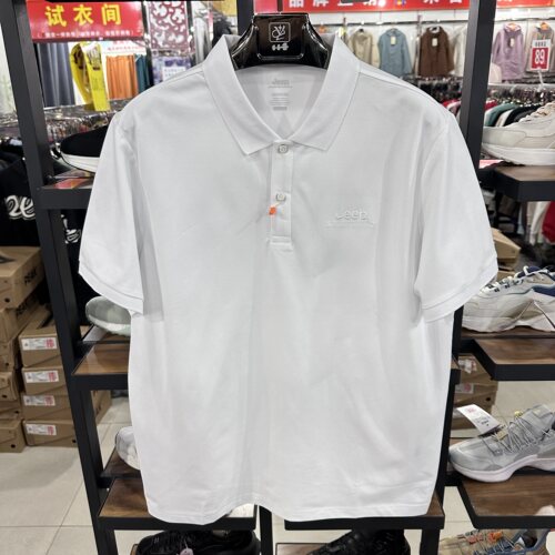 Jeep吉普男式短袖POLO衫休闲时尚纯色简约翻领半袖上衣J222199912