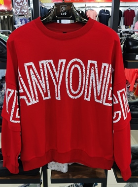 QET潮牌春秋新款正品男圆领套头卫衣宽松版假两件时尚休闲长T上衣