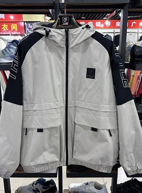 乔丹秋冬男连帽梭织加绒夹克休闲运动宽松版加厚风衣AJD13223111