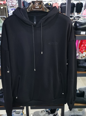 QET潮牌春秋款男子连帽套头卫衣休闲时尚简约宽带毛圈长袖上衣