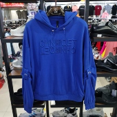 时尚 QET潮牌春秋款 男连帽卫衣休闲刺绣毛圈宽松版 百搭纯色上衣