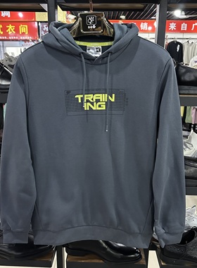 乔丹秋冬新款正品男子连帽套头卫衣加绒保暖运动上衣EWD43212391