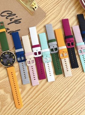 适用佳明FR245/255/265S/165波浪纹拼色硅胶表带Venu3S运动简约腕