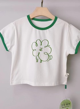 阿奇幼幼园夏季女童短袖上衣圆领T恤92361