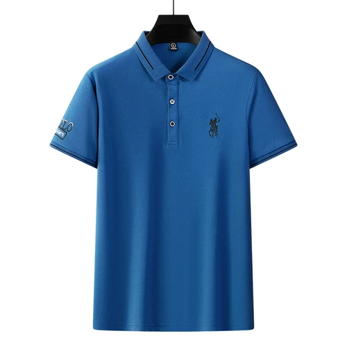 Летняя хлопковая однотонная футболка polo, рубашка, модная трендовая футболка с коротким рукавом