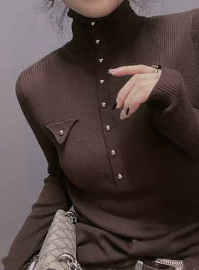 衣唯硕高领针织衫秋冬新款打底女