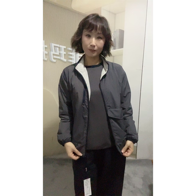 丽贝卡秋季新薄棉两面穿立领外套