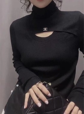 衣唯硕86017秋冬新款时尚洋气修身薄款羊毛针织打底高领毛衫女