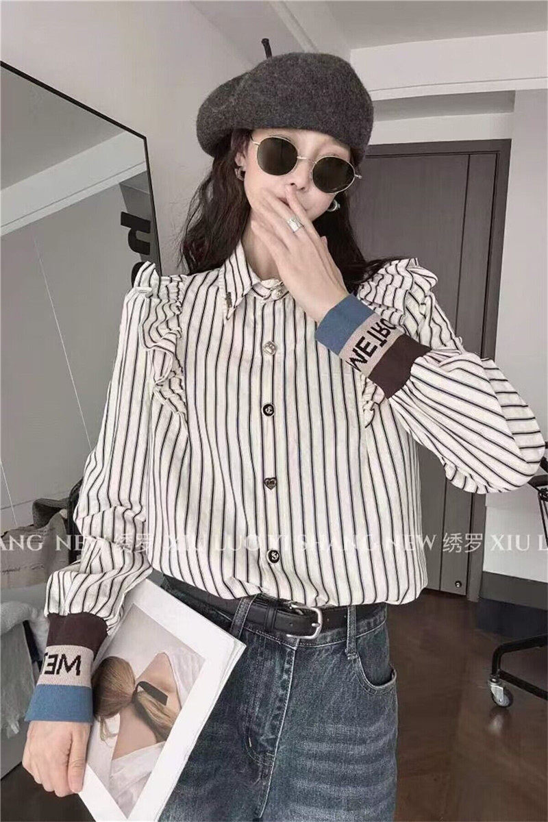 绣罗衣尚冬季女装针织袖衬衫上衣