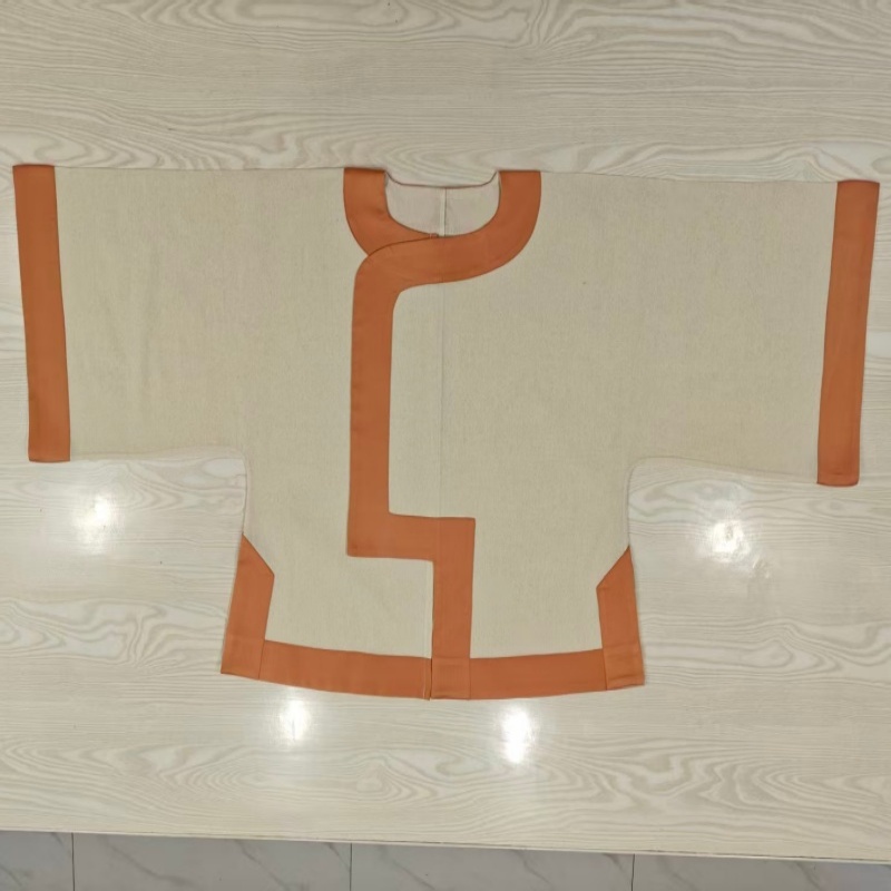 圆领直袖一抹樱花粉全缘边开叉贴