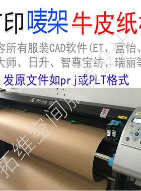 CAD纸样打印唛架切割牛皮纸PLT图