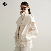 创世纪元 肩章斗篷立领抽绳风衣外套 2025新款 尘旅行吟 风衣女款