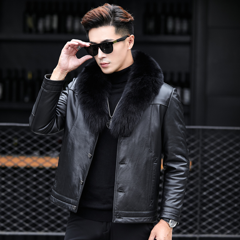 大毛领真皮皮衣皮草狐狸毛领潮