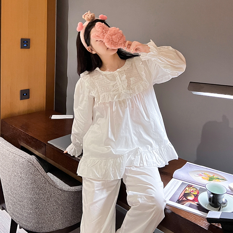 白色仙女风纯棉家居服套装