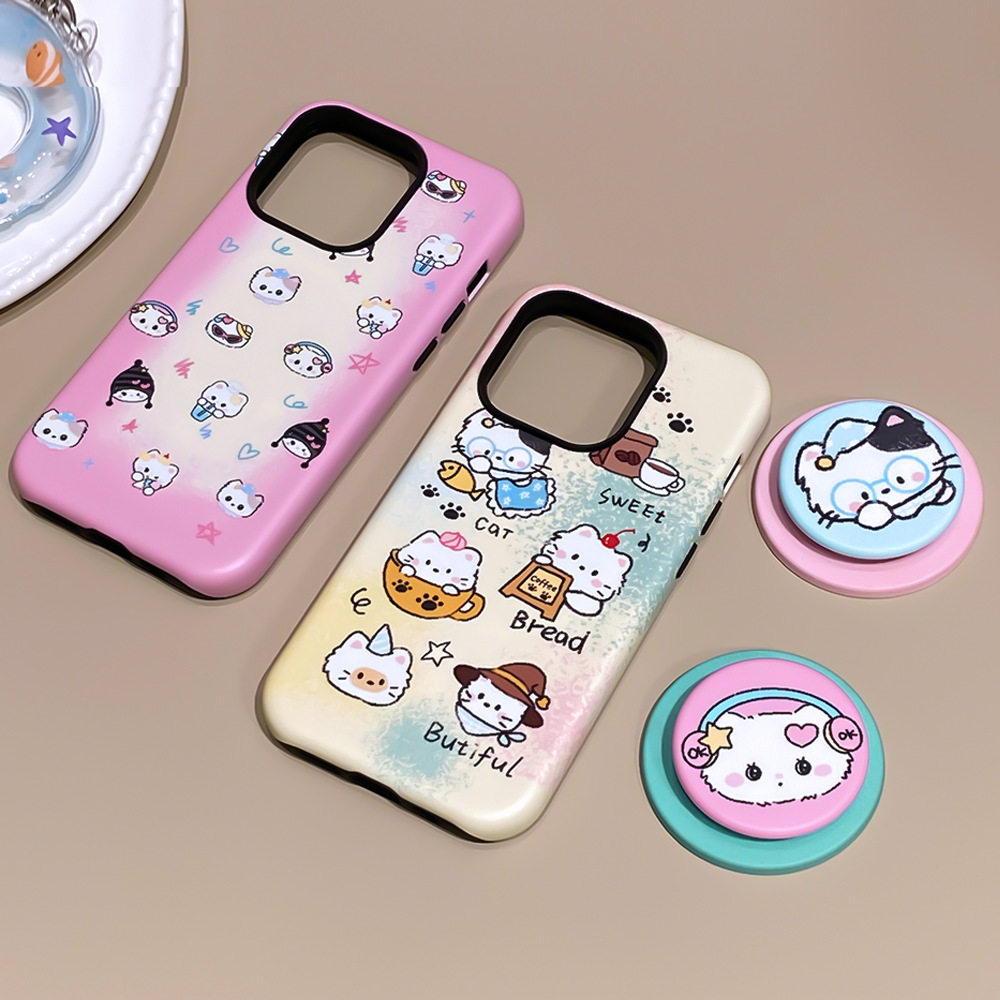 新款卡通创意少女心防摔12适用苹果16 17maxPro磁吸菲林手机壳iPhone14 15可爱双层二合一保护壳13粉保护套