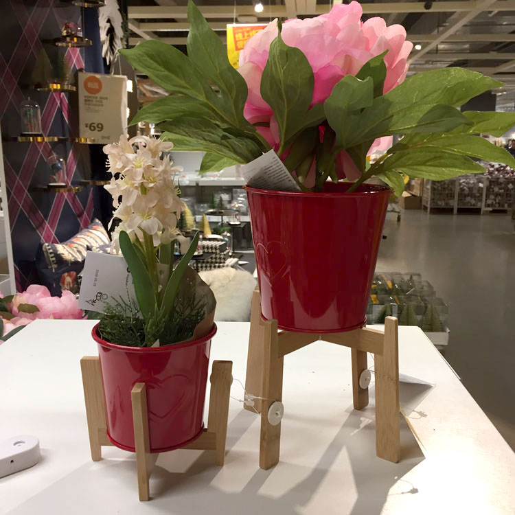 宜家尼谢达竹制花盆托架