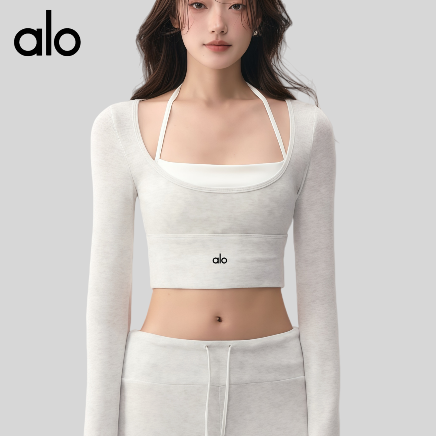 AIo假两件瑜伽服女带胸垫跑步训练健身套装紧身运动上衣长袖,运动服/休闲服装,健身衣,淘宝优惠券,粉丝福利购,淘宝优惠卷