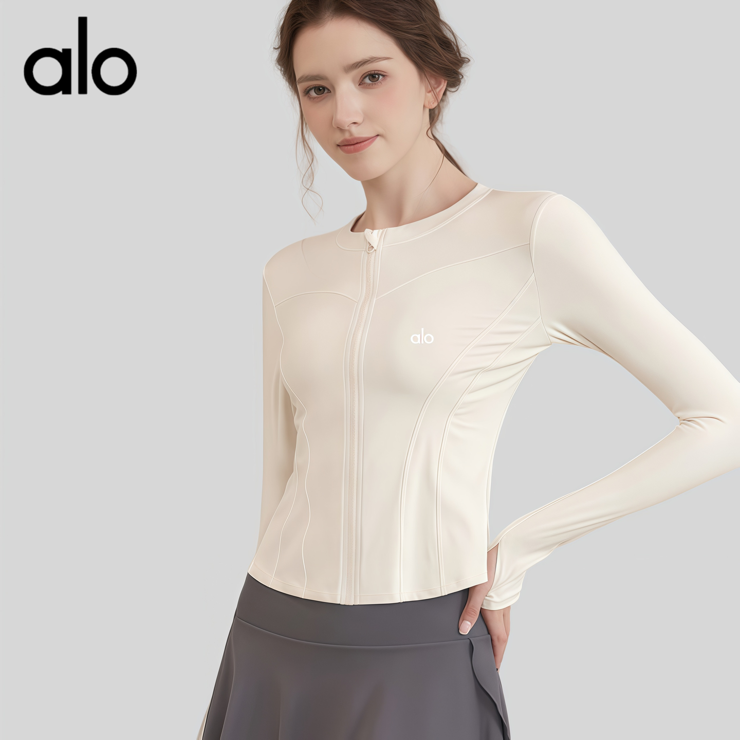 AIo瑜伽服套装女2025春季新款长袖修身运动外套跑步健身衣训练服