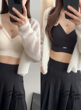 黛美芮新款简约V领聚拢固定杯软支撑侧收流光缎U型美背裹胸77085