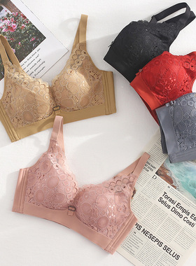 古妃28403性感聚拢型厚杯文胸轻薄柔软透气蕾丝镂空无钢圈女内衣