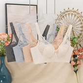 古妃新款 超薄法式 浮雕蕾丝兔耳朵杯上托软骨防下滑文胸内衣女1005