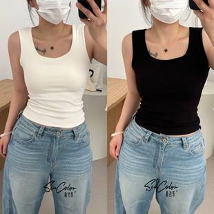 黛美芮秋冬新款 后背蕾丝拼接纯棉固定杯聚拢磨毛美背背心女55570