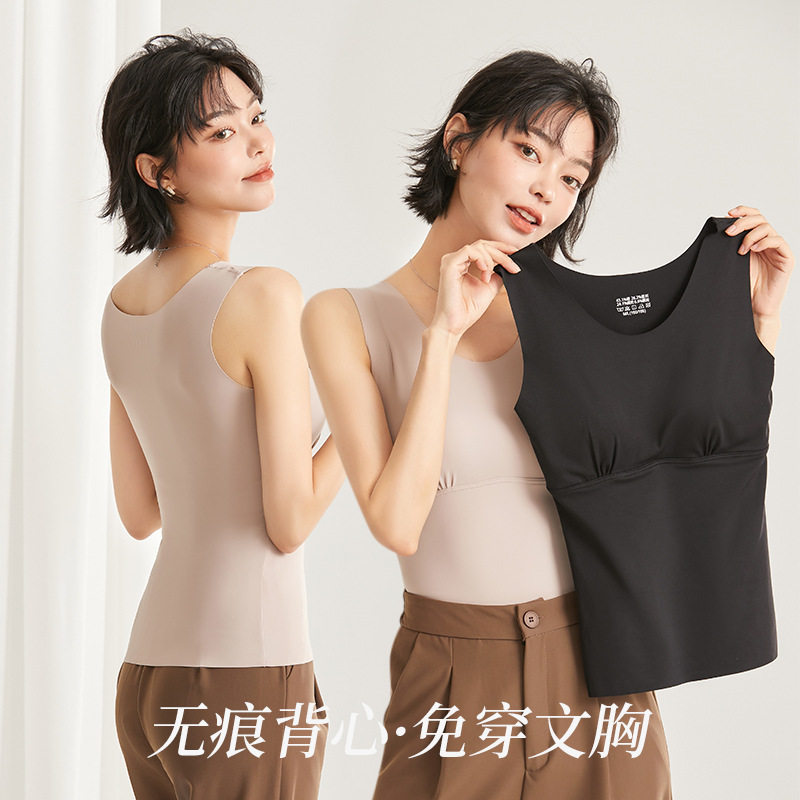 GUFEI 가을 겨울 새로운 스타일 푸시 업 유방 패드 라텍스 쿠션 슬림 피부 친화적 인 원활한 조끼 착용하지 않고 여성을위한 브래지어 98201