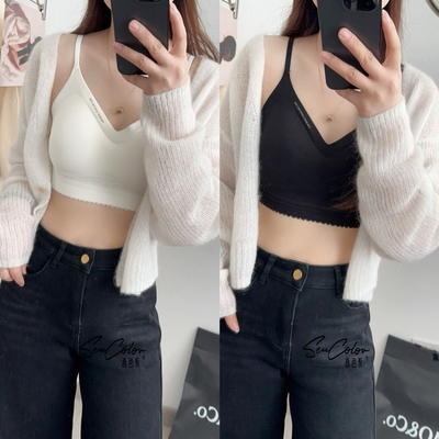 黛美芮蕾丝花边无钢圈固定杯裹胸