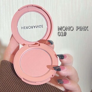 低饱和嫩妹色单色腮红盘蜜桃橘nudepeach柔雾哑光自然3同款ce学生