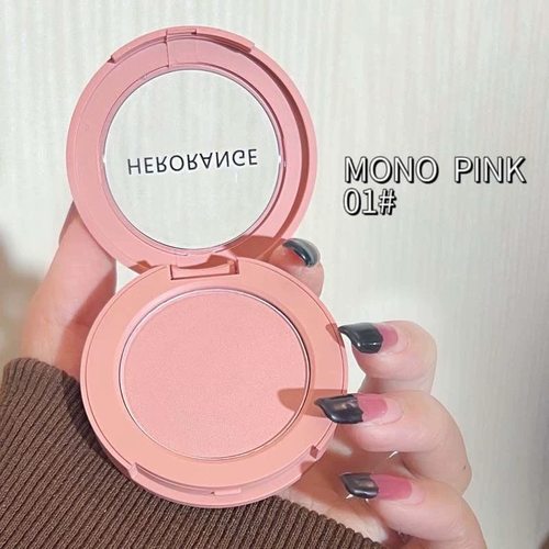 低饱和嫩妹色单色腮红盘蜜桃橘