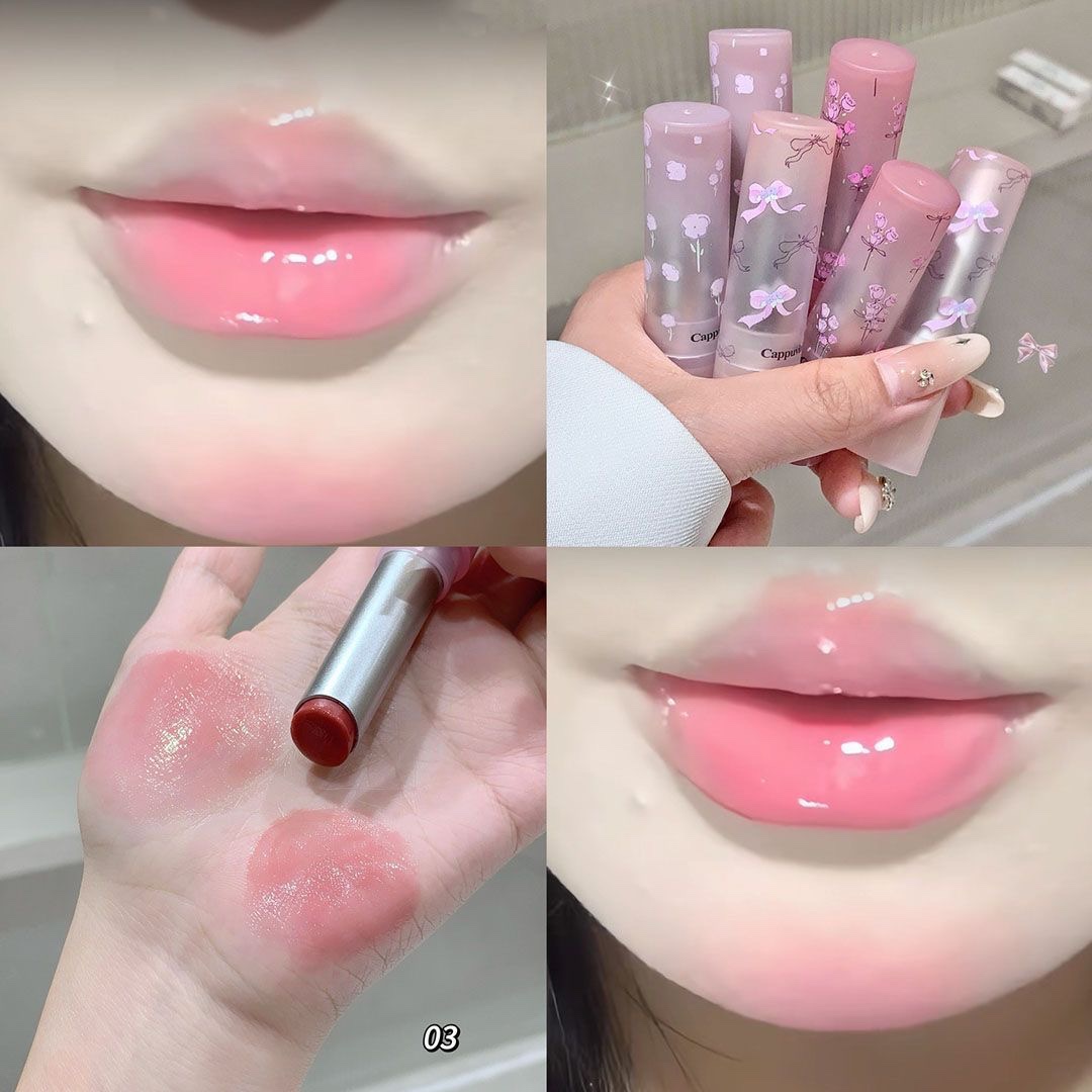 奶杏白开水！固体口红唇釉蜜桃色纯欲风伪素颜显白淡妆滋润唇蜜膏