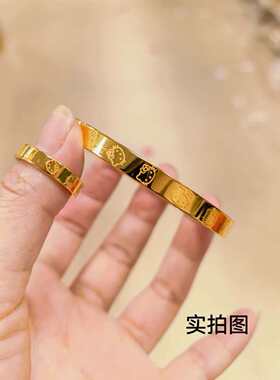 金店同款沙金亮面凯蒂猫HelloKitty手镯光面感镯子简约手饰