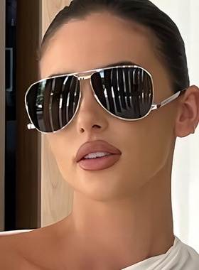 欧美复古金属朋克风飞行员式墨镜