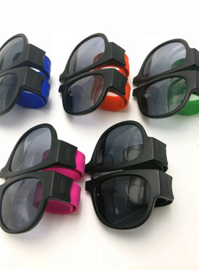 ins网红折叠太阳镜抖音同款啪啪镜手腕男女潮酷大框圆脸蹦迪墨镜