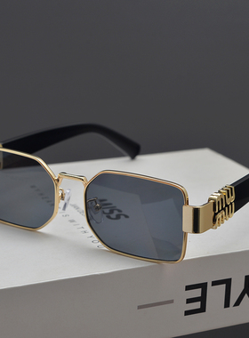欧美复古不规则长方形字母太阳眼镜男女潮圆脸显瘦嘻哈朋克风墨镜
