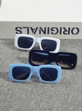 欧美复古潮流方形大框圆脸墨镜女韩版ins网红街拍遮阳太阳眼镜男