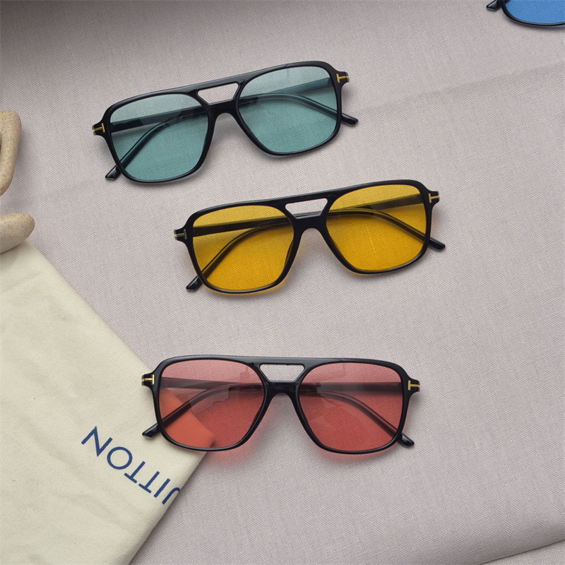 韩版明星网红大圆脸痞帅墨镜潮夏季街拍太阳镜遮阳复古透明黄眼镜