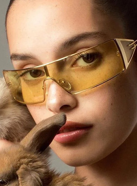 防紫外线长方形复古男女朋克墨镜