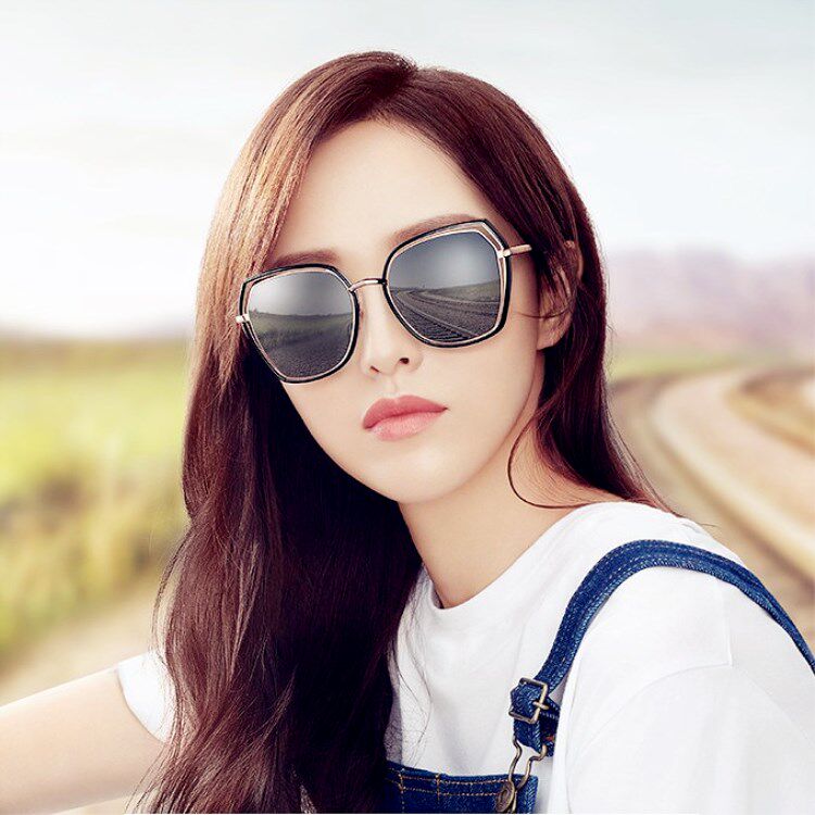 2018新款唐嫣同款彩膜多边形方框墨镜欧美复古原宿风男女百搭眼镜