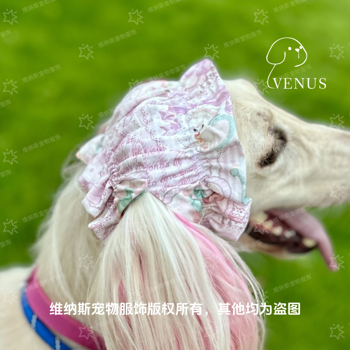 宠物耳花美卡耳套可卡布耳花耳套史宾格头花狗吃饭喝水外出防脏