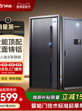 亚太天能精雕铸铝装甲智能门豪华别墅防盗入户门子母进户门M9pro