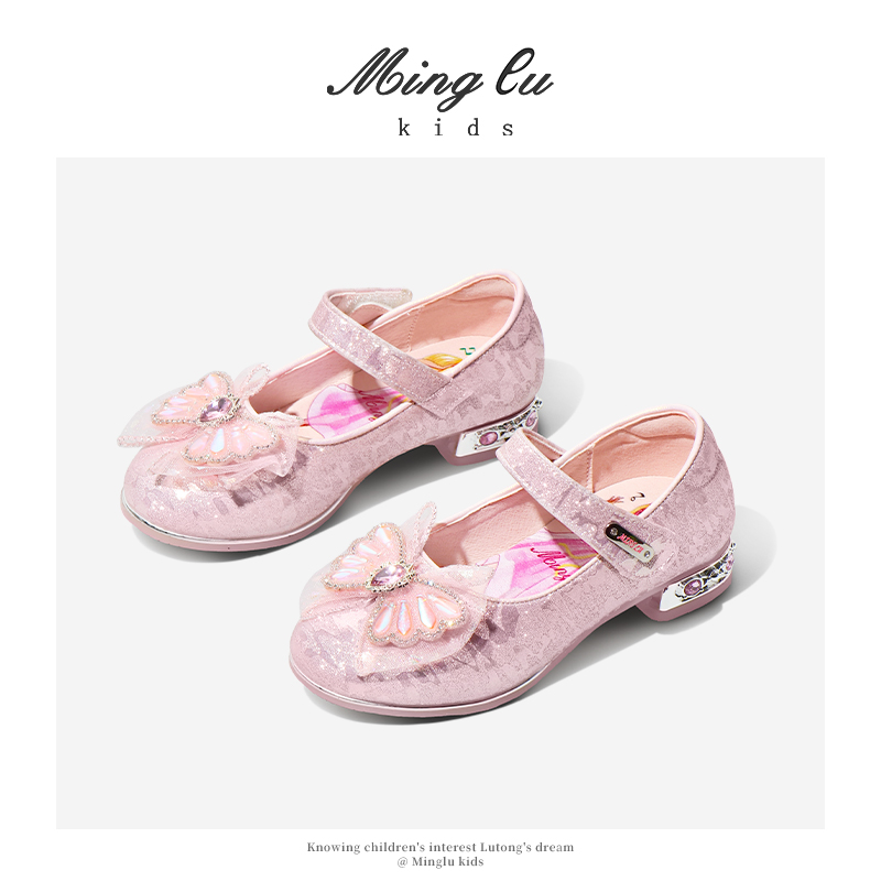 明璐水晶鞋公主春季皮鞋
