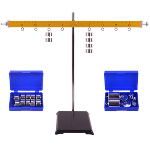大号木质杠杆尺及支架带挂钩物理实验铝合金杠杆套装杠杆平衡原理实验器演示器J21030力学平衡原理实验器材