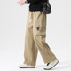 子男生卡其色机能运动休闲长裤 工装 春秋冬款 潮牌阔腿加绒裤 裤 男士