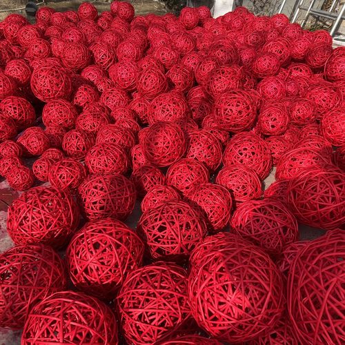 红色树挂藤球室外防水彩色备注