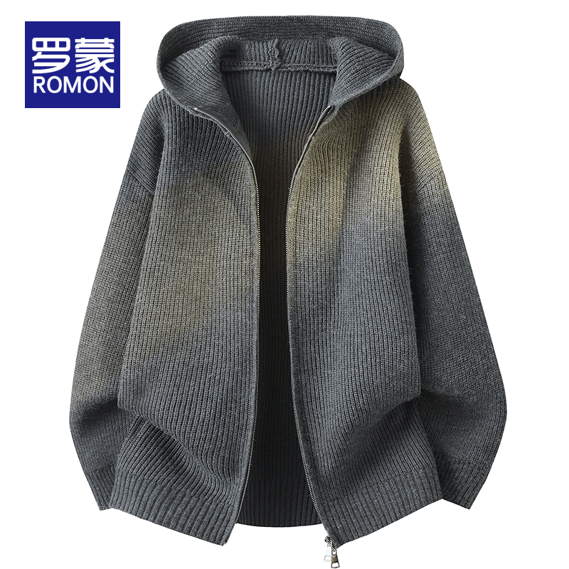 罗蒙开衫柔软连帽毛衣