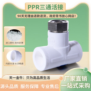 ppr管件接头 ppr三通活接 热水管 4分 天一 金牛热水器专用小活接