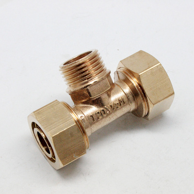 天一 金牛 铝塑管等卡套式外丝三通1216X1/2 1620铝塑管管件接头