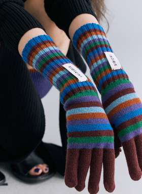 SIOICIKI/TONO系列秋冬度假滑雪针织羊绒羊毛手套彩色触屏手套